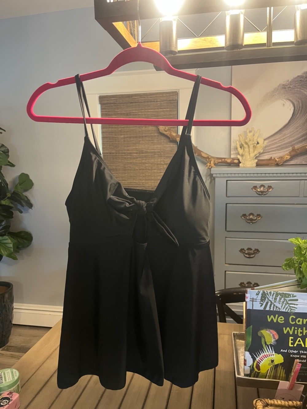 EoMENIE Black Bathing Suit Top/Coverup